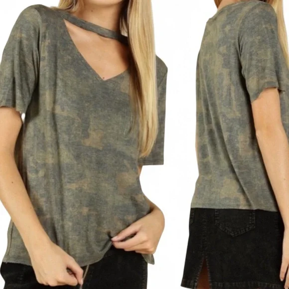 Camo Cutout Tee - Picture 5 of 11